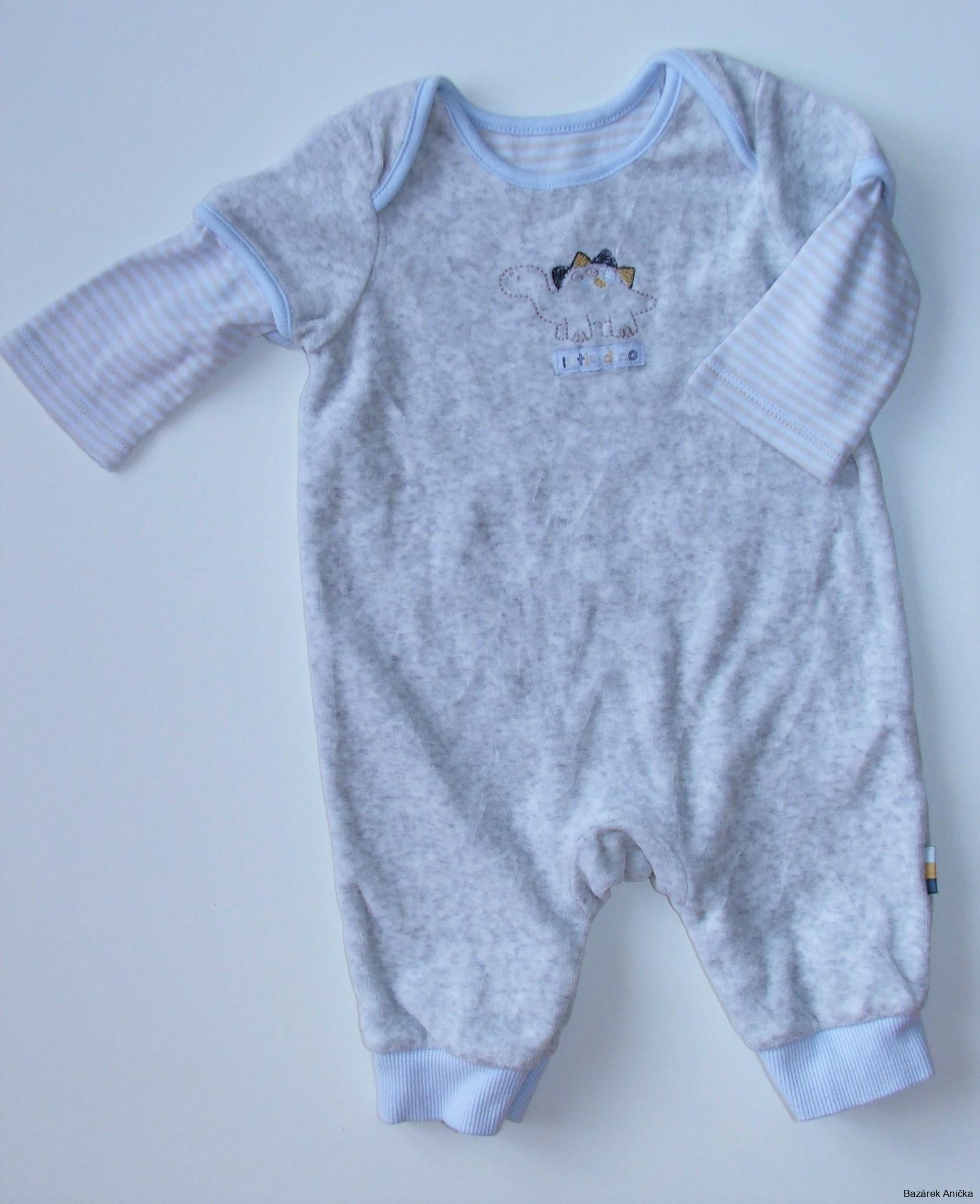 Sametkový šedý overal vel. 62, Mothercare