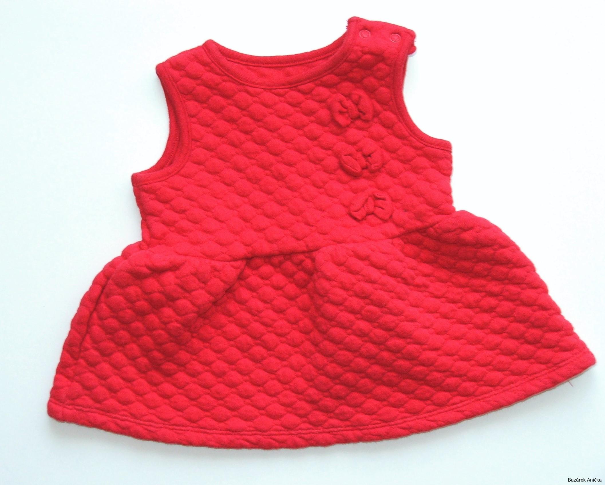 Červené teplejší šaty / šatovka vel. 62, Nutmeg