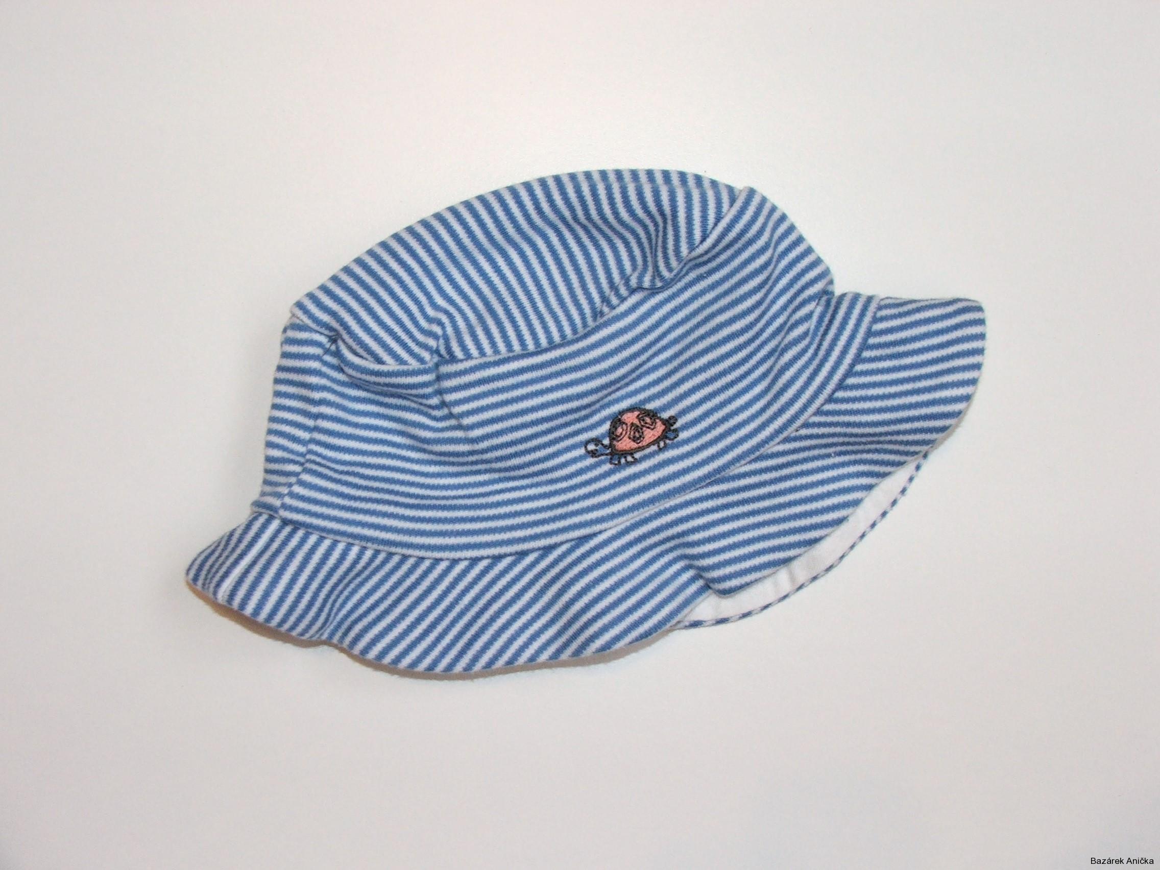 Pruhovaný bavlněný klobouček vel. 68, zn. MARKS&SPENCER