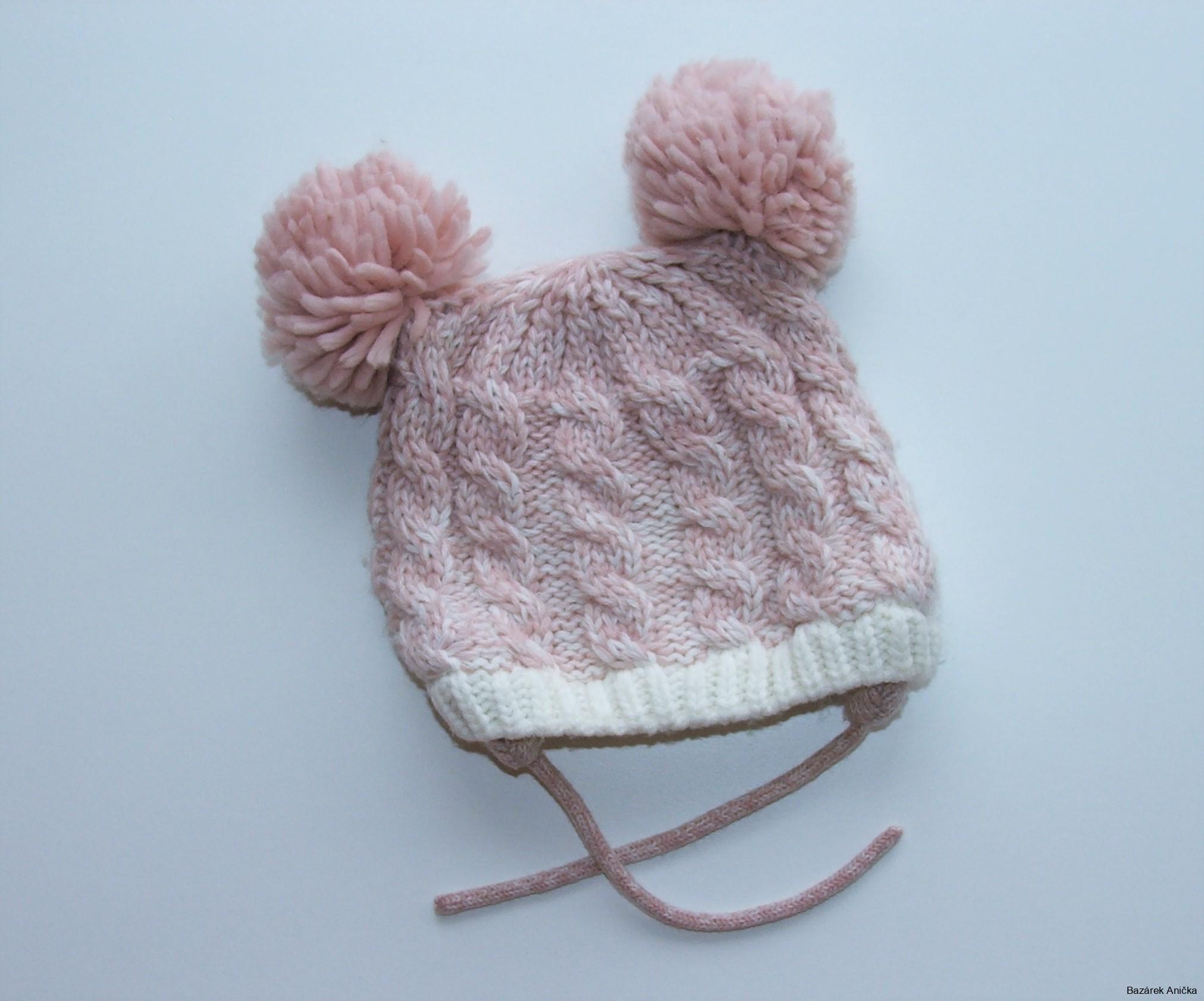  Zimní dívčí čepice vel. 0-6m, Matalan