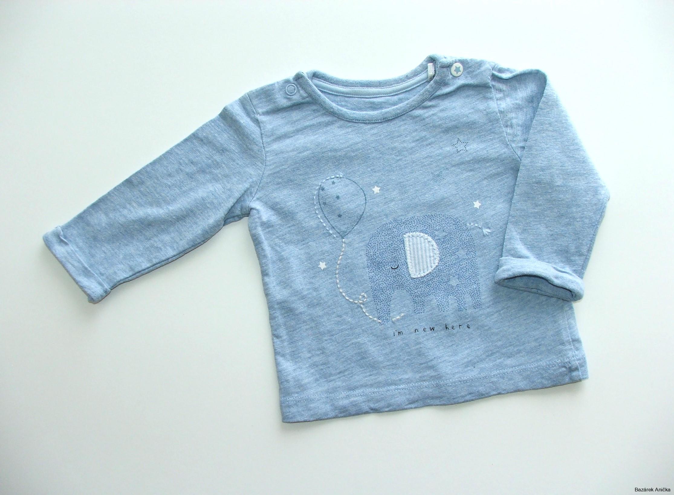Modré triko se slonem vel. 1-3m, Mothercare
