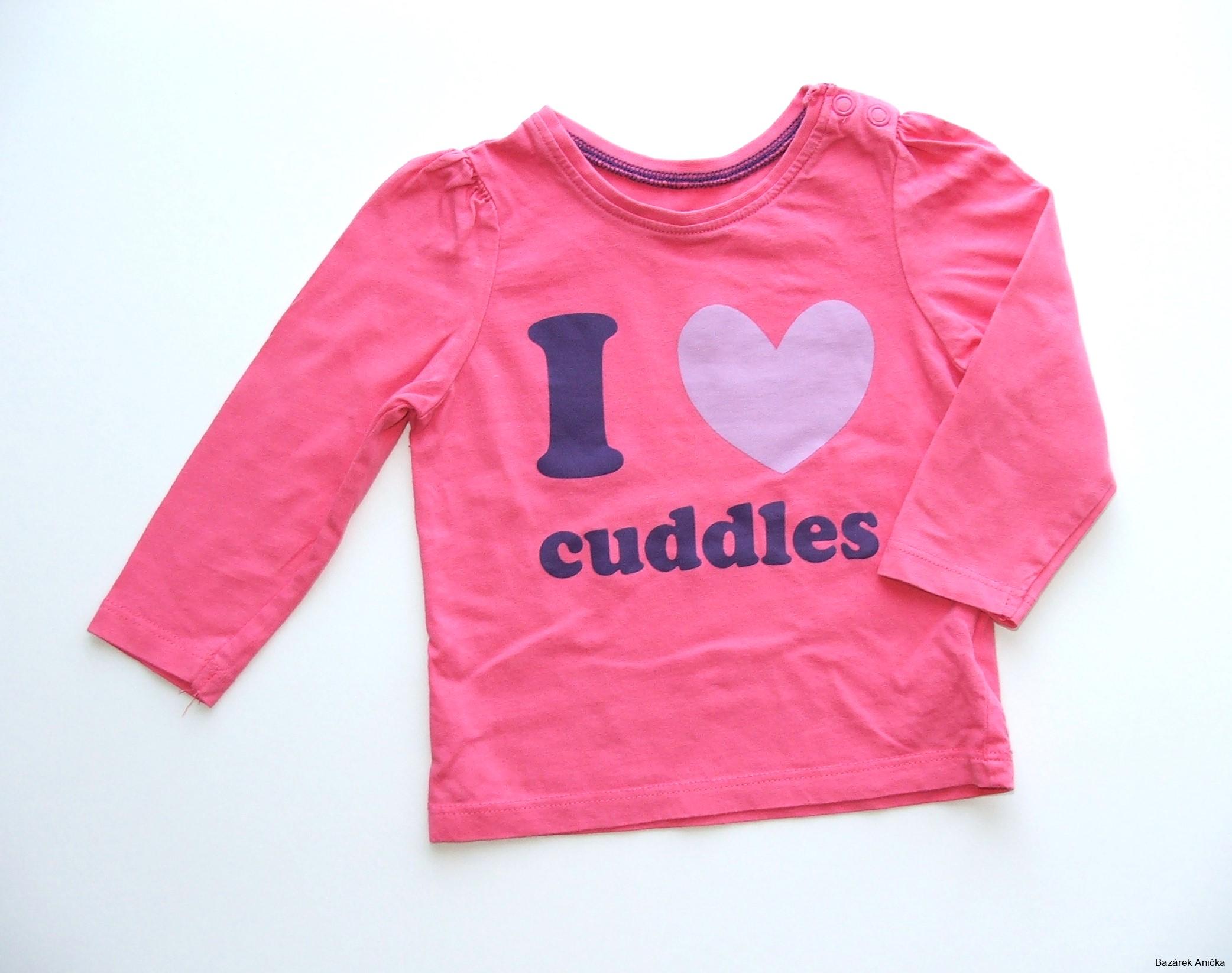 Růžové tričko se srdíčkem vel. 68, Mothercare