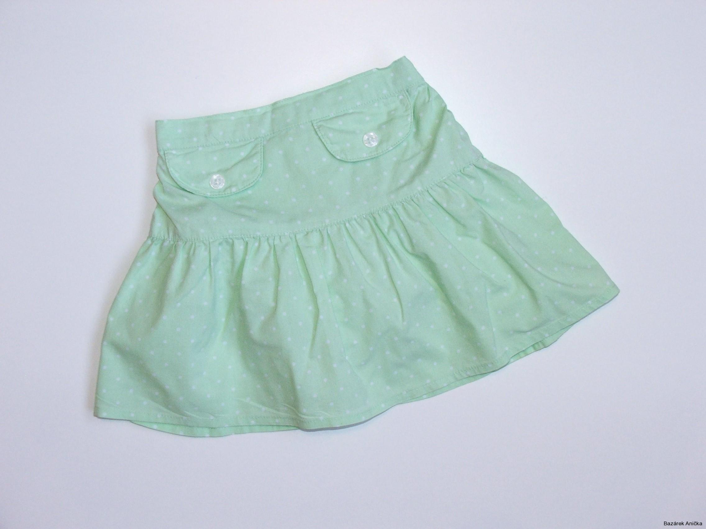 Zelenkavá sukně s všitými kalhotkami vel. 74, Tiny Ted