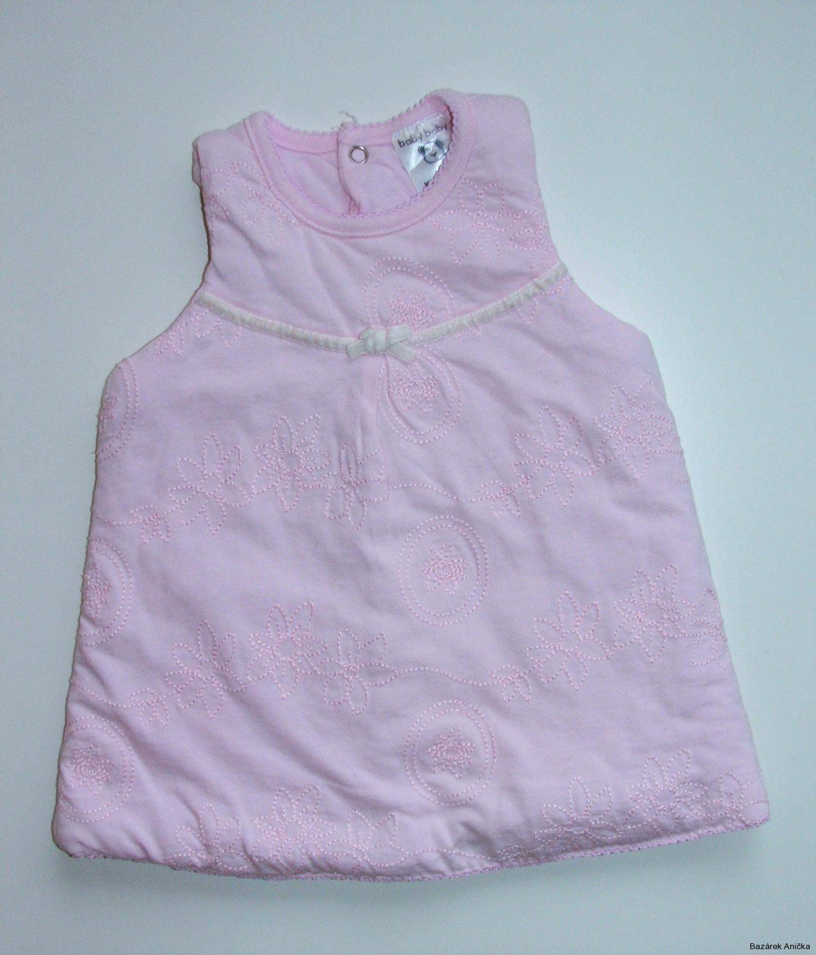 Růžové teplé šaty vel. 74