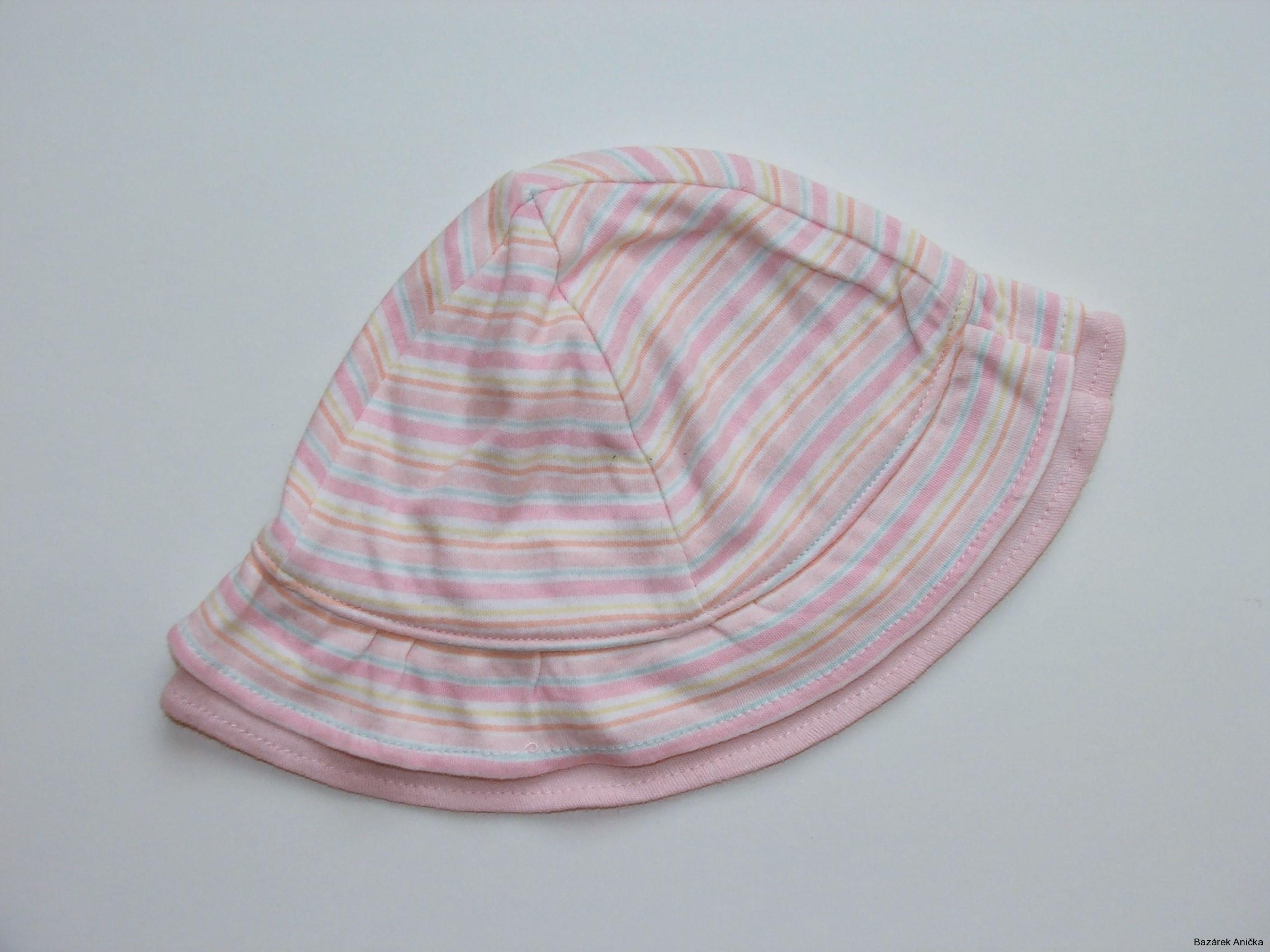 Bavlněný růžový klobouk vel. 62, Baby