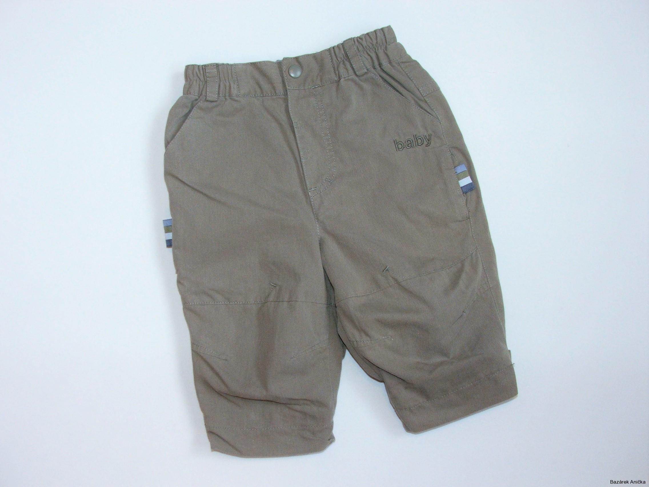 Podšité plátěné kalhoty vel. 2-4m, H&M