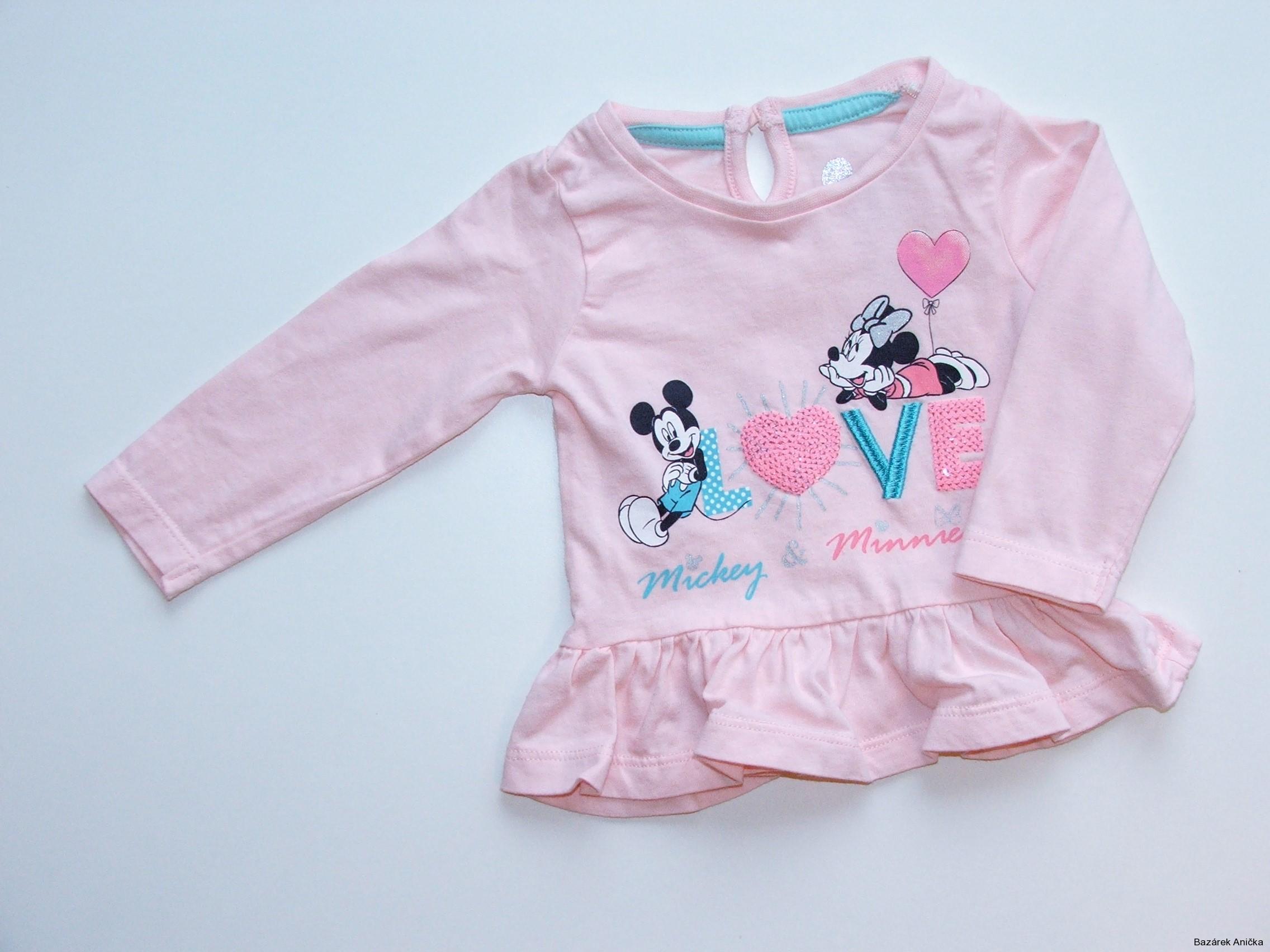 Růžové tričko Disney s Minnií vel. 62
