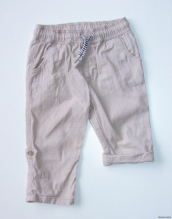 Bavlněné kalhoty s roll up nohavicemi vel. 80, Matalan
