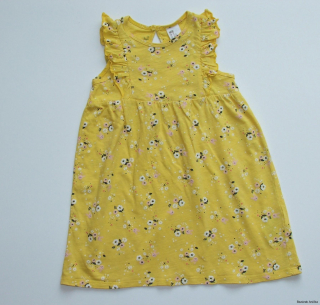 Žluté šaty s květy vel. 92, H&M