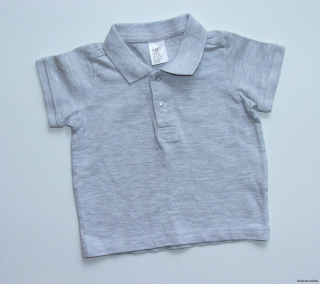 Šedé tričko s límečkem vel. 4-6m, H&M