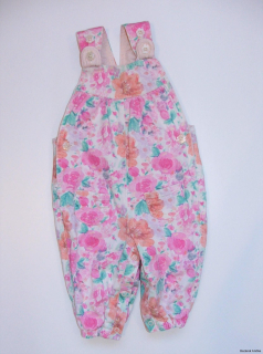 Květované podšité kalhoty s laclem vel. 68, Marks&Spencer