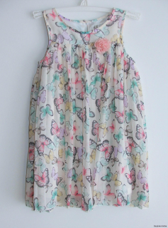  Lehké šaty s motýlky vel. 3-4 roky, H&M