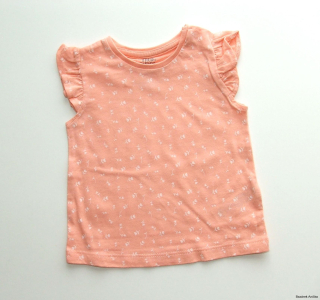 Dívčí lososové triko s kvítky vel. 56, F&F